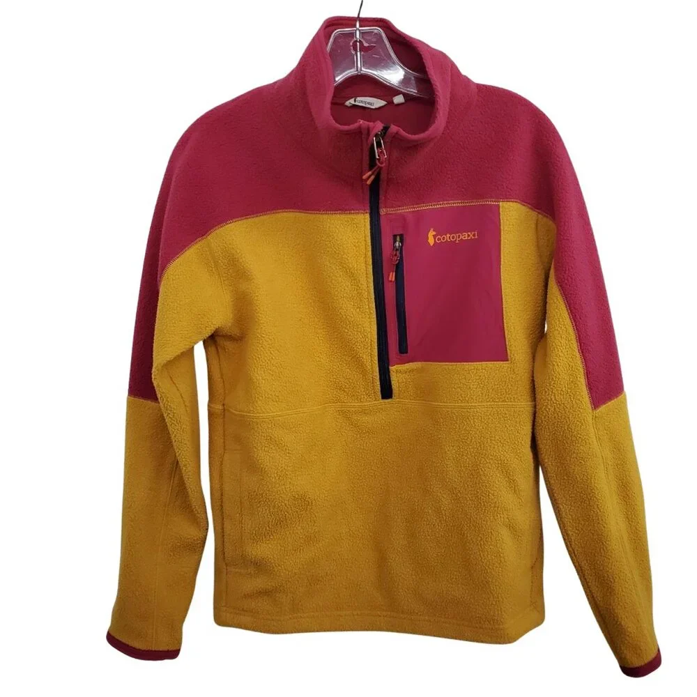 Abrazo Fleece Half-Zip Jacket - Women's Small Jacket Mustard Yellow Dark Rose - Picture 2 of 5